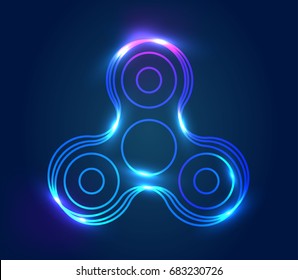 Neon, Hand spinner toy. vector illustration