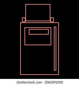 Neon hand terminal red color vector illustration flat style light image