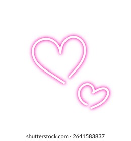 Neon Hand-Drawn Heart Icon – Glowing Pink Symbol of Love and Connection