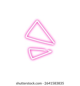 Neon Hand-Drawn Triangle Icon – Glowing Pink Symbol of Awareness and Discovery