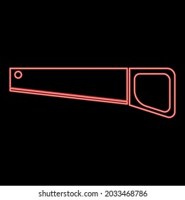 Neon handsaw red color vector illustration flat style image