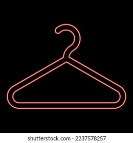 Neon hanger Clothes hanger red color vector illustration image flat style light