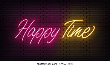 Neon Happy Time, lettering. 