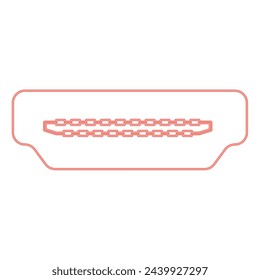 Neón zócalo de puerto HDMI color rojo ilustración vectorial imagen estilo plano