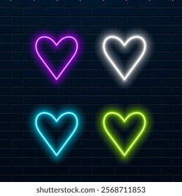 Neon heart illustration. blue color..