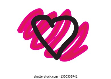 Neon heart, isolated design element.