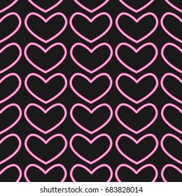 neon heart pattern vector