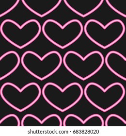 neon heart pattern vector