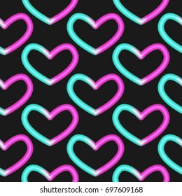 neon heart pattern vector
