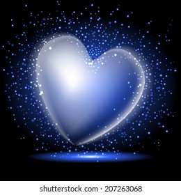 forma de corazón de neón con brillo