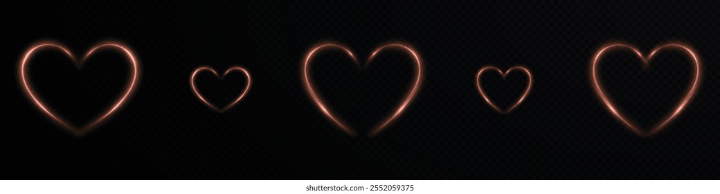 Neon Heart with Shining Sparkles: Glowing Effect for Dark Backgrounds and Celebrations