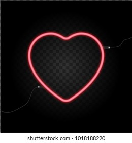 Neon heart sign concept vector illustration