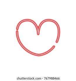 neon heart symbol of passion and love