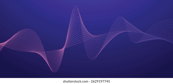 Neon heartbeat wave line vector abstract vector background