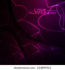 Neon hearts, abstract background, futuristic vector illustration - editable eps10.