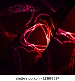 Neon hearts, abstract background, futuristic vector illustration - editable eps10.