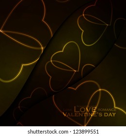Neon hearts, abstract background, futuristic vector illustration - editable eps10.
