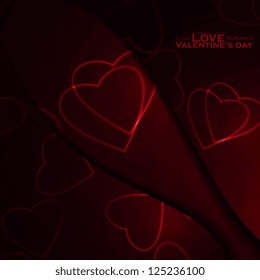 Neon hearts, abstract background, futuristic vector illustration - editable eps10.