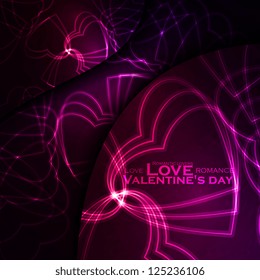 Neon hearts, abstract background, futuristic vector illustration - editable eps10.