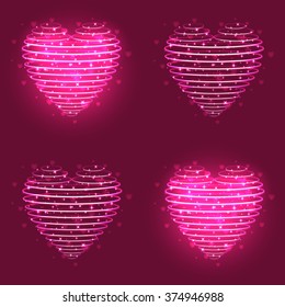 Neon hearts seamless pattern background (EPS 10)