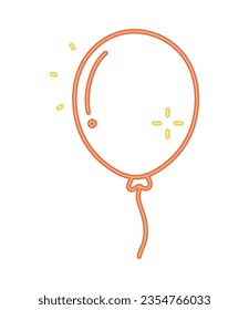 Neonhelium-Ballon mit Funken, Vektorgrafik einzeln