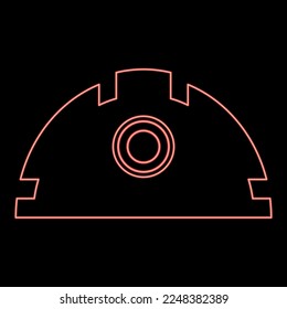 Neon helmet for construction safety hard hat red color vector illustration image flat style light