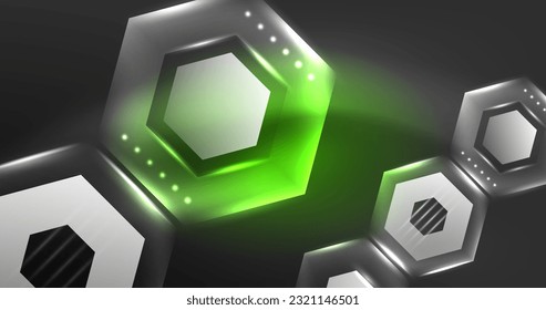 Neon hexagon background. Hi-tech design for wallpaper, banner, background, landing page, wall art, invitation, prints, posters