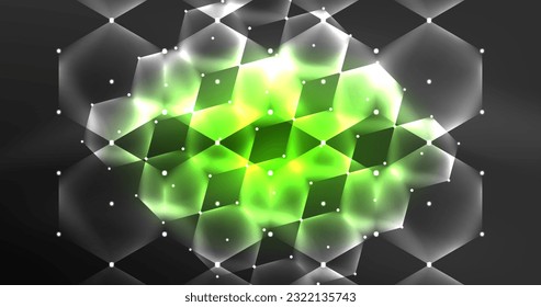 Neon hexagon background. Hi-tech design for wallpaper, banner, background, landing page, wall art, invitation, prints, posters