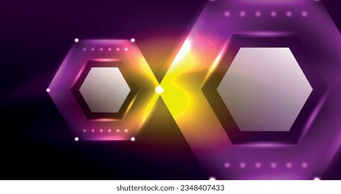 Fondo del hexágono neón. Diseño de alta tecnología para papel tapiz, banner, fondo, página de inicio, arte mural, invitación, impresiones, afiches