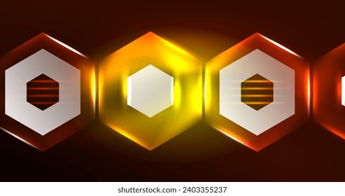 Neon hexagon background. Hi-tech design for wallpaper, banner, background, landing page, wall art, invitation, prints, posters