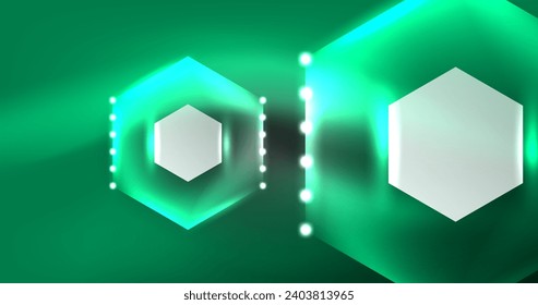 Neon hexagon background. Hi-tech design for wallpaper, banner, background, landing page, wall art, invitation, prints, posters