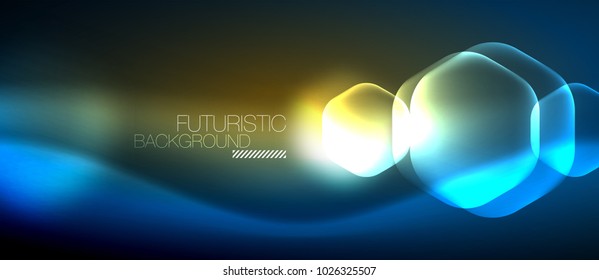 Fondo abstracto del vector del neón hexagonal