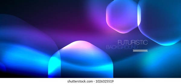 Neon hexagon vector abstract background