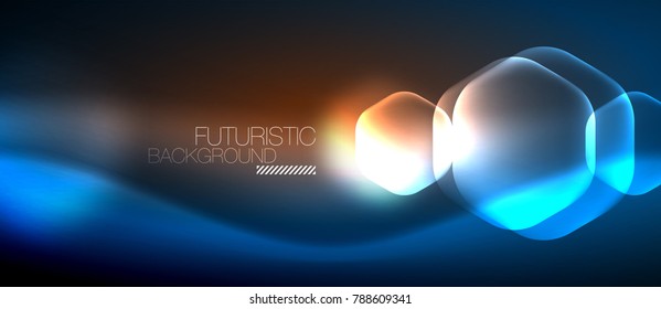 Neon hexagon vector abstract background