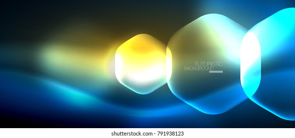 Neon hexagon vector abstract background