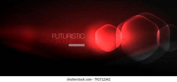 Neon hexagon vector abstract background