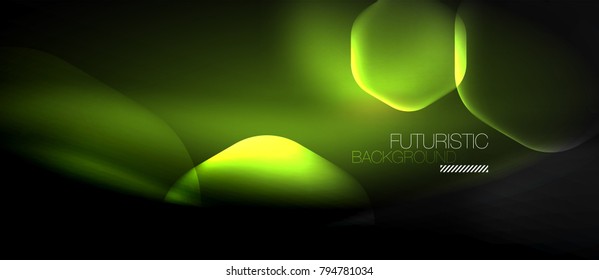 Fondo abstracto del vector del neón hexagonal