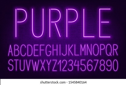 Neon high purple font on dark background.