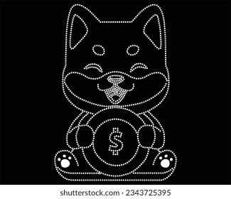 Neon Hikeshi rhinestone t-shirt design