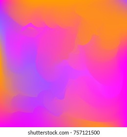 Neon holographic colorful vector background. Abstract soft pastel colors backdrop. In pink, orange and violet colors.