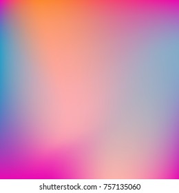 Neon holographic colorful vector background. Abstract soft pastel colors backdrop. In orange, pink, blue and white colors.