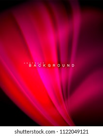 Neon holographic fluid color wave for web, wallpaper, pattern, texture and background. Vector illustration