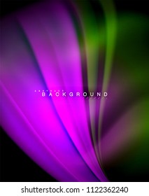 Neon holographic fluid color wave for web, wallpaper, pattern, texture and background. Vector illustration