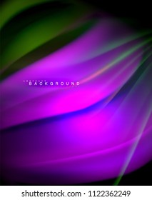 Neon holographic fluid color wave for web, wallpaper, pattern, texture and background. Vector illustration