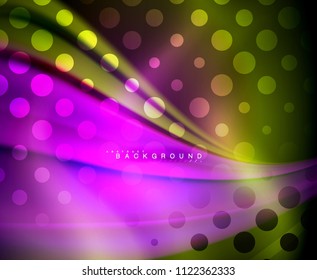 Neon holographic fluid color wave for web, wallpaper, pattern, texture and background. Vector illustration
