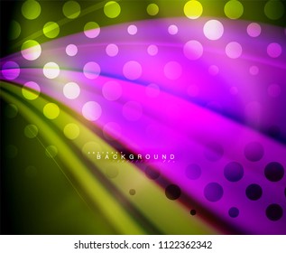 Neon holographic fluid color wave for web, wallpaper, pattern, texture and background. Vector illustration