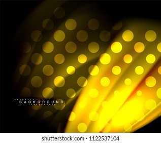 Neon holographic fluid color wave for web, wallpaper, pattern, texture and background. Vector illustration