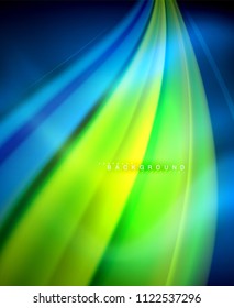 Neon holographic fluid color wave for web, wallpaper, pattern, texture and background. Vector illustration