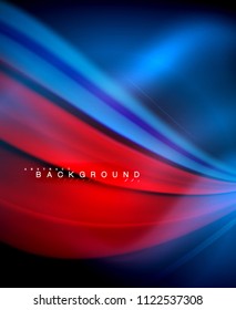 Neon holographic fluid color wave for web, wallpaper, pattern, texture and background. Vector illustration