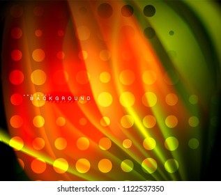 Neon holographic fluid color wave for web, wallpaper, pattern, texture and background. Vector illustration